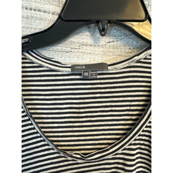 Vince Striped Cap Sleeve and knotted Tshirt Size XS - Picture 2 of 3